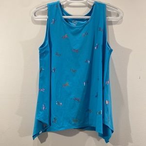 Turquoise tank with Iridescent 🦄 Unicorns